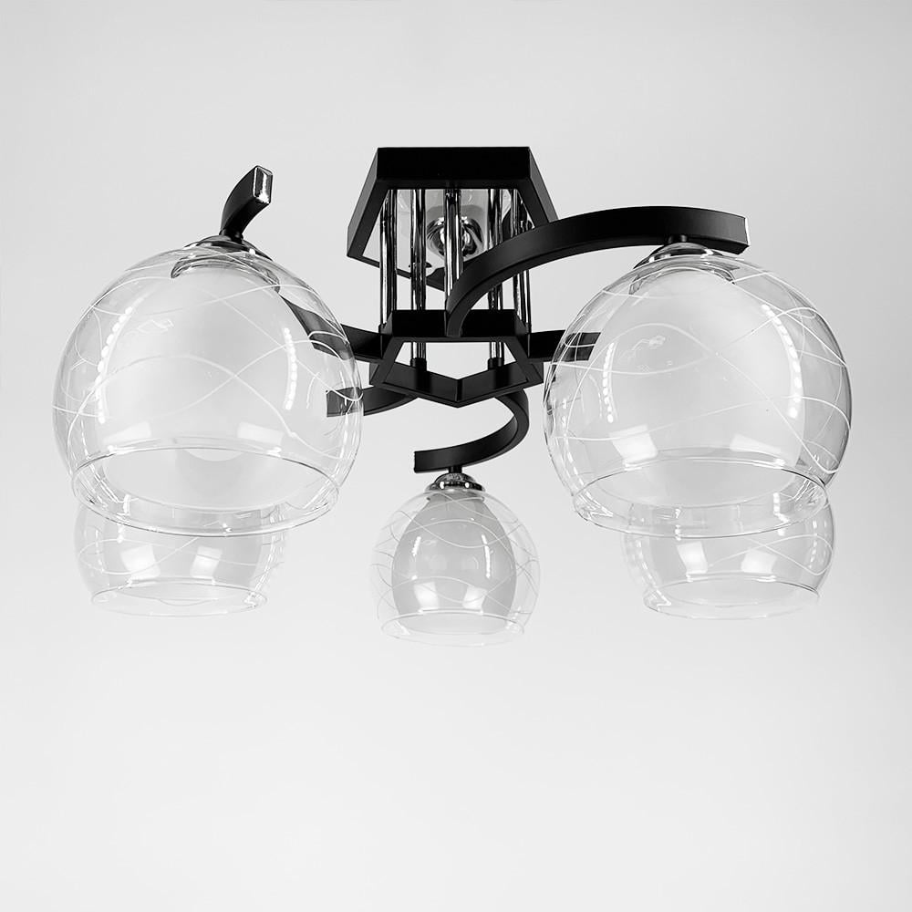 Люстра потолочная на 5 двойных плафонов Черный (51098/5) Люстра потолочная на 5 двойных плафонов Черный (51098/5)