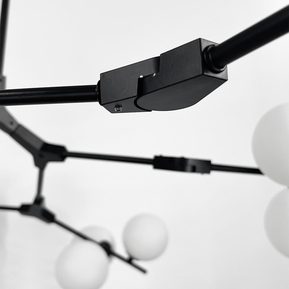 Люстра з 18 білими плафонами Ø110 см Чорний (BM 64/18 BK/WT) - фото 6