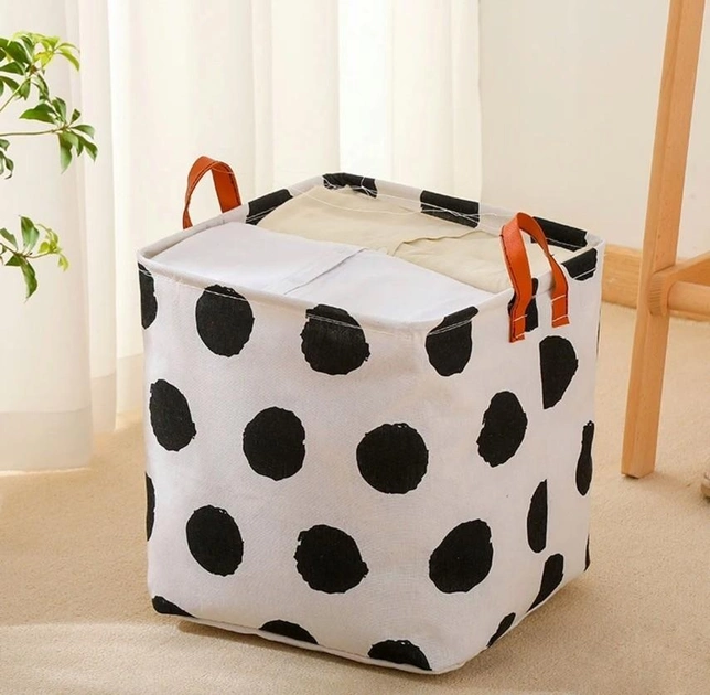 Корзина для игрушек и белья Горох 33х33х30 см (11177) - фото 2 Корзина для игрушек и белья Горох 33х33х30 см (11177) - фото 2