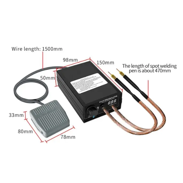 Апарат контактного точкового зварювання для літієвих акумуляторів 18650 з педаллю (13823792) - фото 3