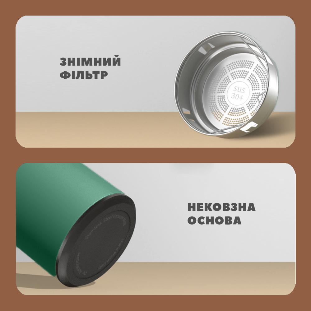 Смарт-термос з датчиком температури 500 мл Зелений (22854191) - фото 4 Смарт-термос з датчиком температури 500 мл Зелений (22854191) - фото 4