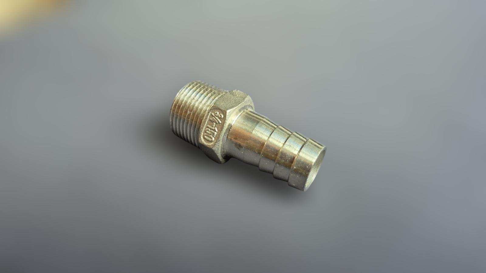 Штуцер шланговий різьбовий DN20 AISI304 BSPP ялинка н/ж сталь ЗР 20 мм 3/4" (29203028) - фото 4