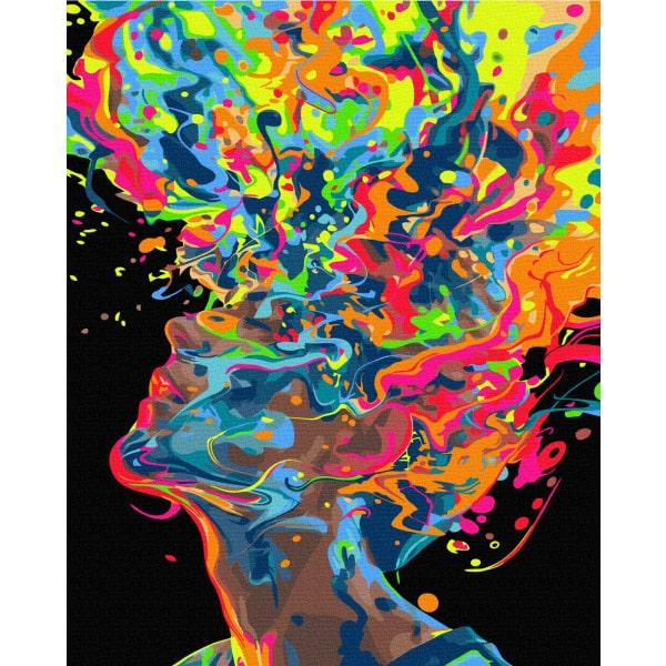 Картина по номерам BrushMe BSB0030 Взрыв креатива с флуоресцентными красками на черном полотне 40x50 см (2322632937)