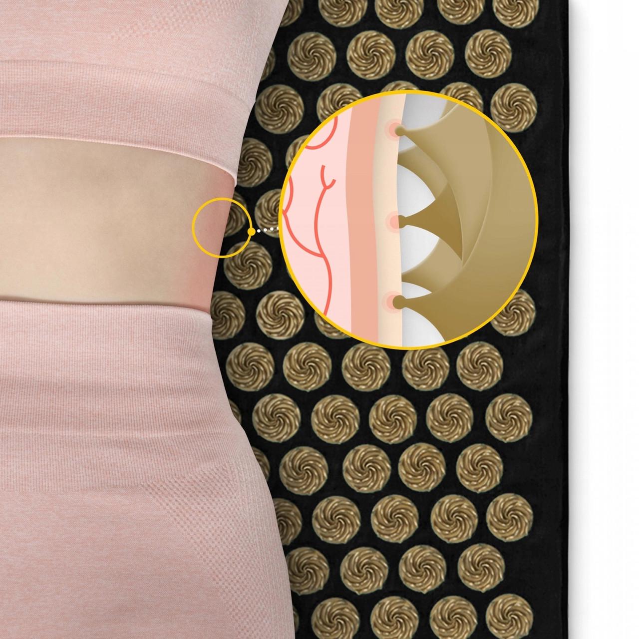 Коврик акупунктурный с подушкой 4fizjo Ergo Mat Аппликатор Кузнецова Black/Gold (P-5907739313881) - фото 6 Коврик акупунктурный с подушкой 4fizjo Ergo Mat Аппликатор Кузнецова Black/Gold (P-5907739313881) - фото 6