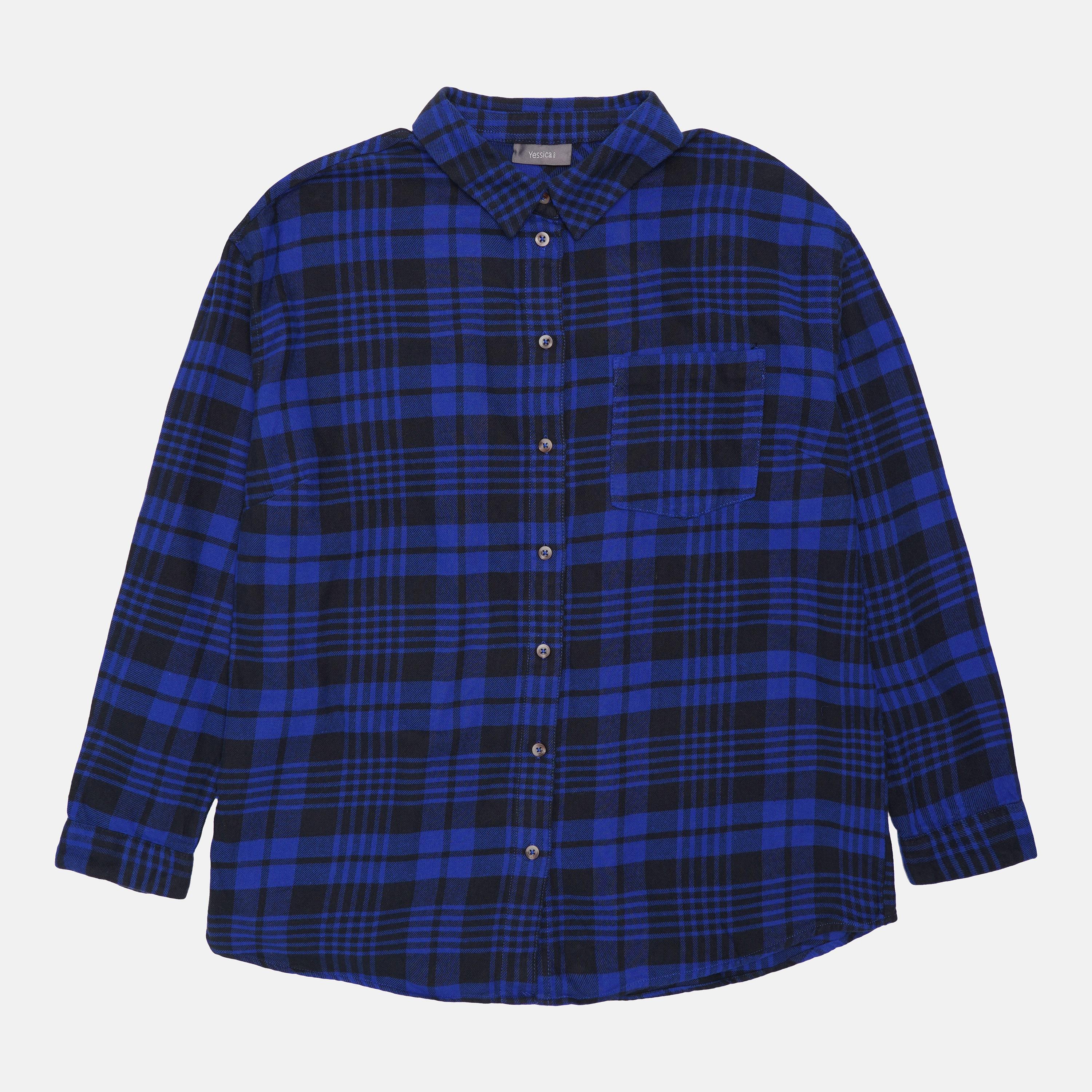 Рубашка C&A клетка р. 44 Черно-синий (2079172) Рубашка C&A клетка р. 44 Черно-синий (2079172)