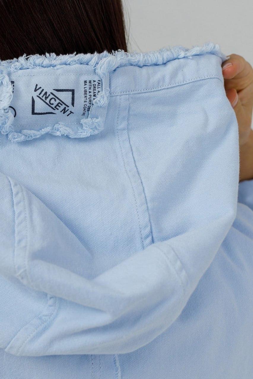 Куртка-толстовка джинсовая женская 5XL Голубой (0711b/5XL) - фото 6 Куртка-толстовка джинсовая женская 5XL Голубой (0711b/5XL) - фото 6