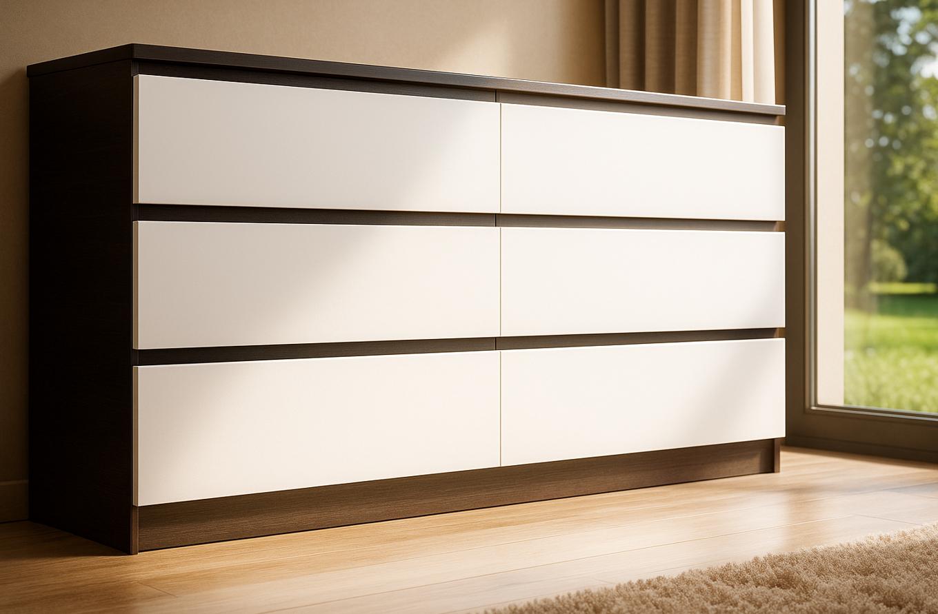 Комод Мастер Форм Брайт 08310 телескопічні напрямні 1500х376х730 мм Венге магія/Білий Комод Мастер Форм Брайт 08310 телескопічні напрямні 1500х376х730 мм Венге магія/Білий