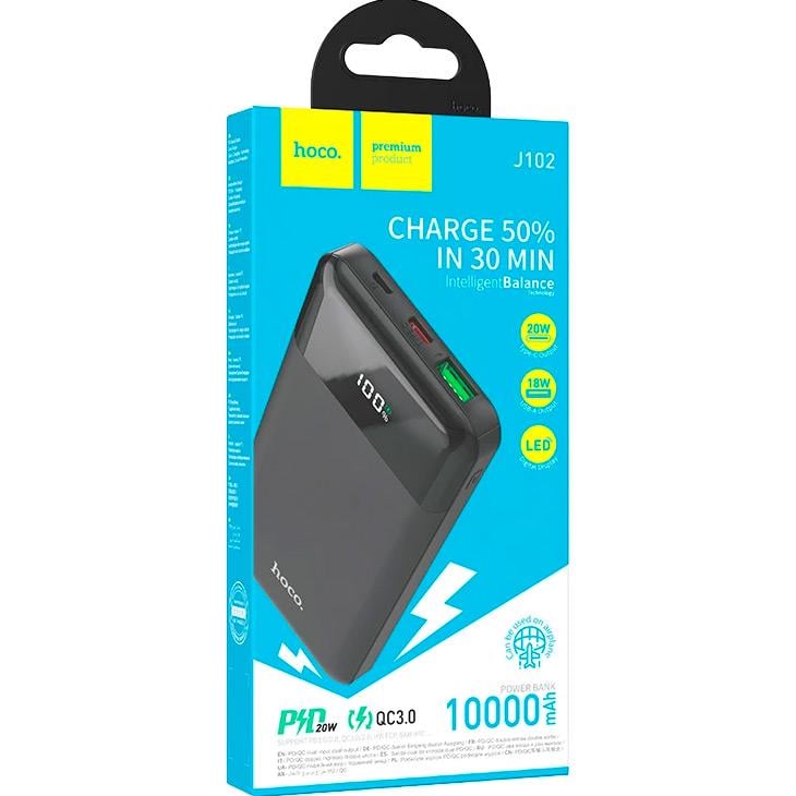 Внешний аккумулятор Hoco J102 Cool Figure 10000 mAh 20W Black - фото 4 Внешний аккумулятор Hoco J102 Cool Figure 10000 mAh 20W Black - фото 4