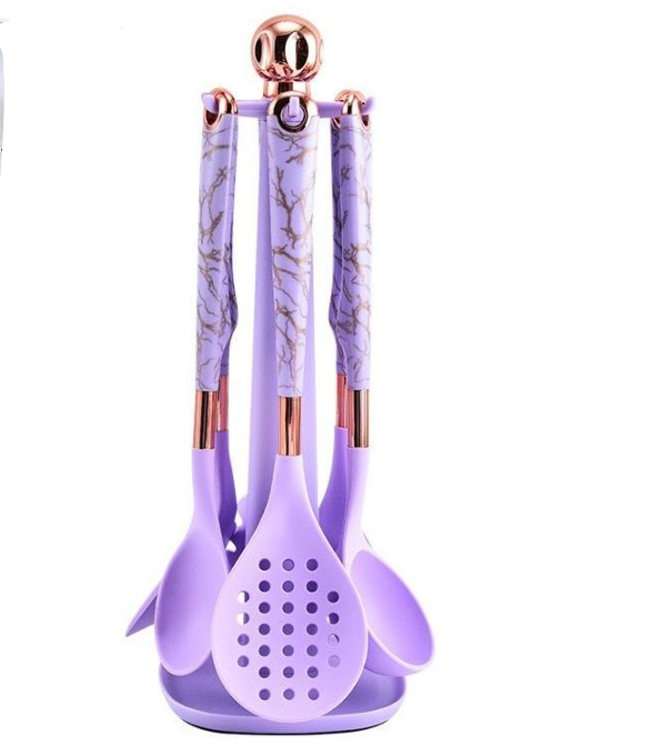 Набір кухонних речей силіконовий 7 пр. Ліловий (G7A-56)