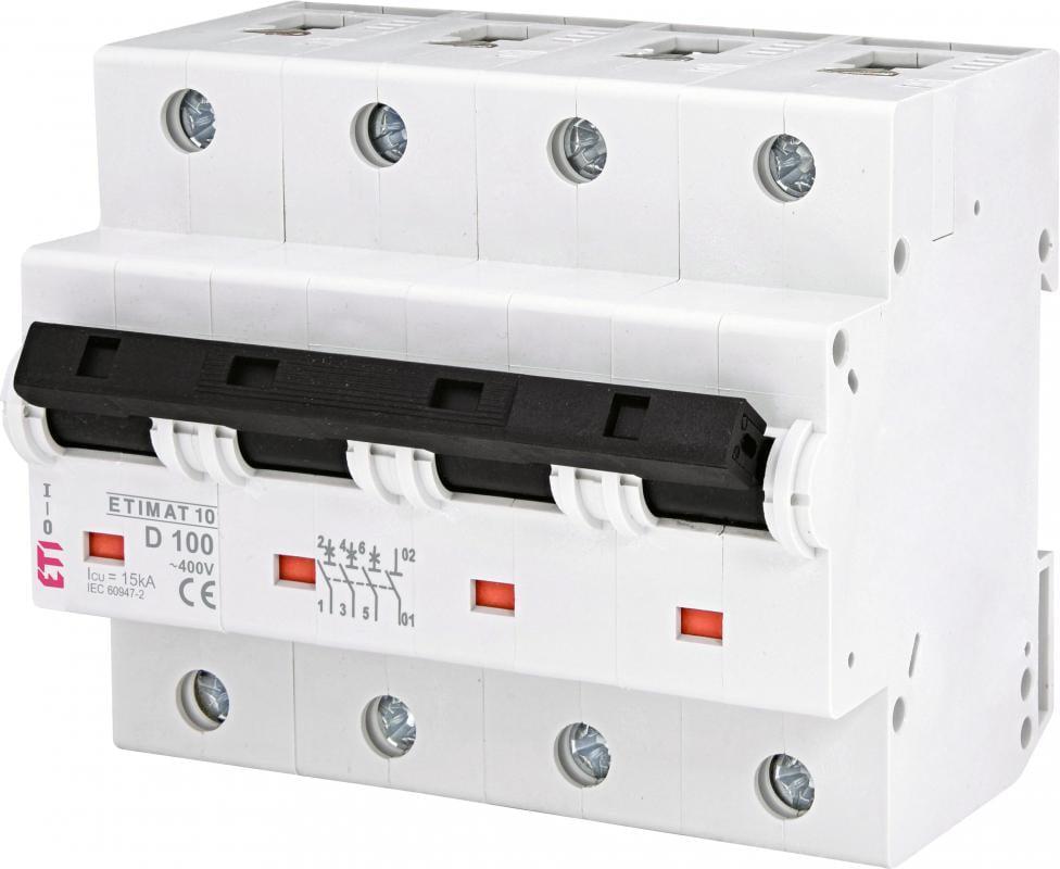 Вимикач автоматичний ETI ETIMAT 10 3P+N 100А 15кА D (2156732)