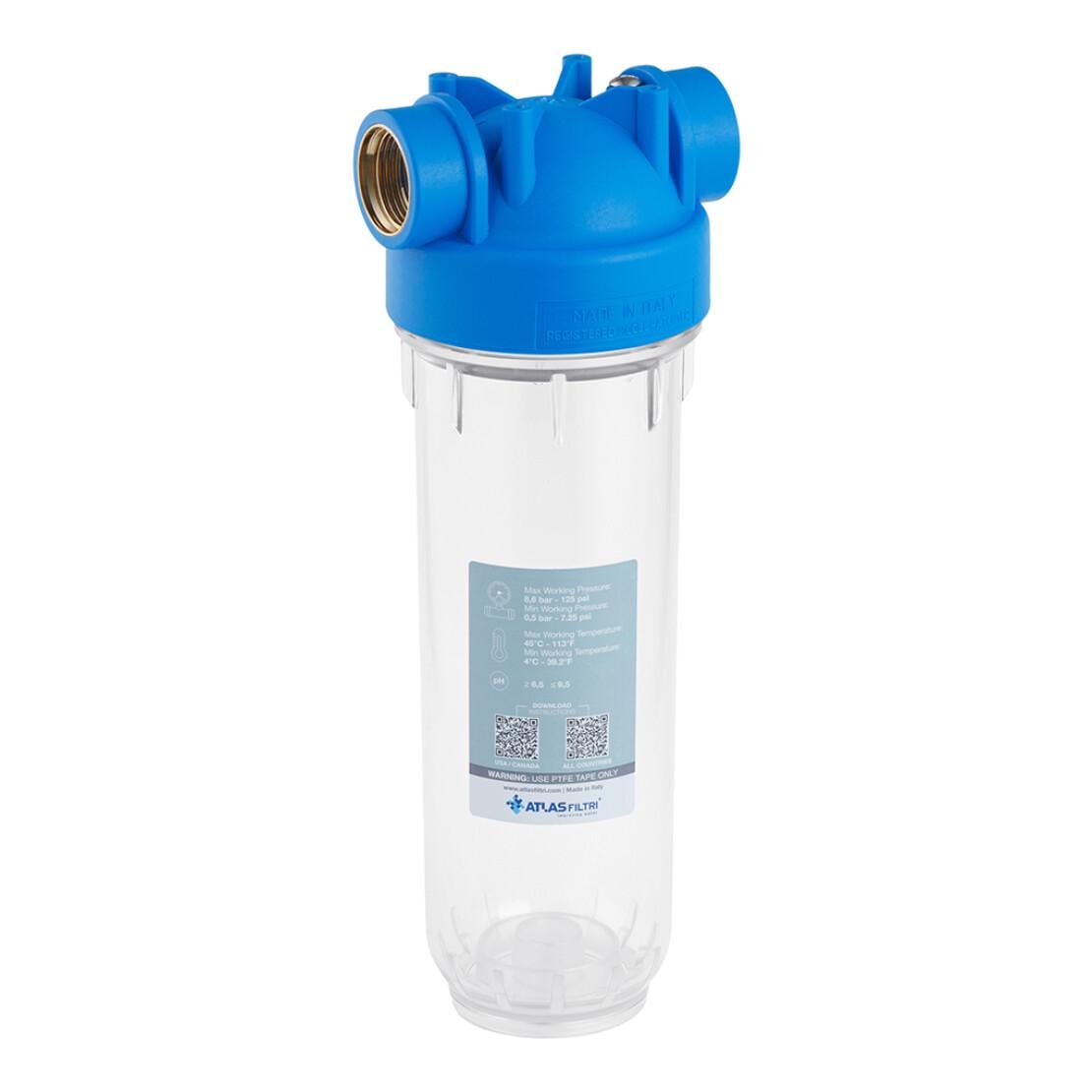 Фильтр магистральный Atlas Filtri DP 10 Mono OT TS BigBlue 10" без картриджа 1" CV029893