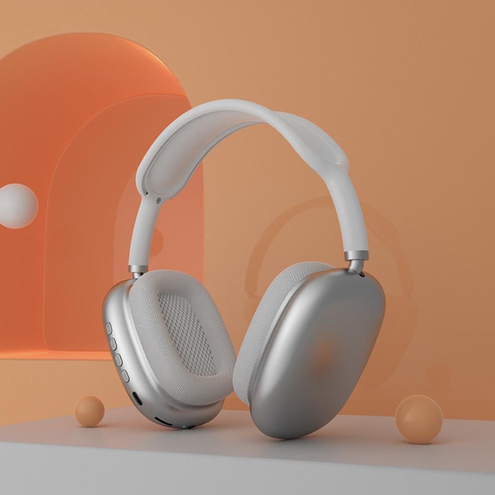 Наушники с аккумулятором беспроводные P9 Bluetooth 400мА/час с поддержкой карты памяти Серебристый (23970508)