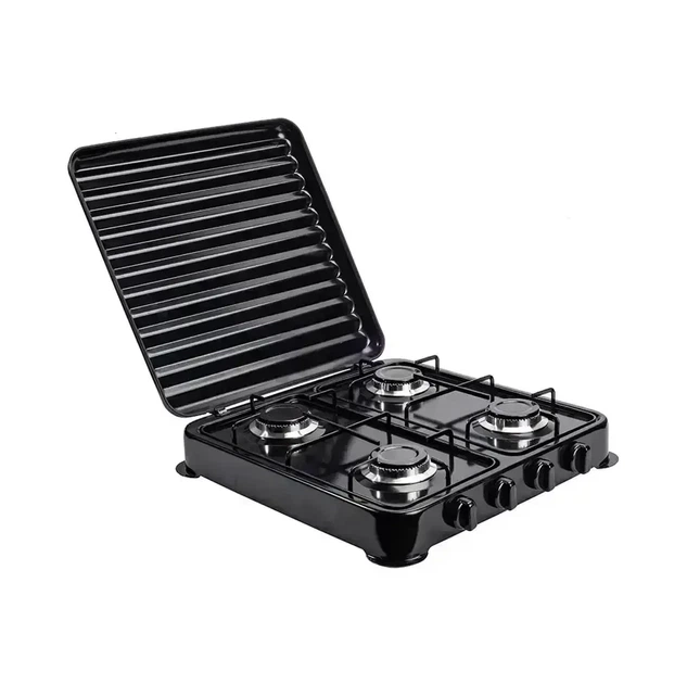 Настольная плита газовая Domotec MS-6604 LPG 4 конфорки 50x50 см (32479076)