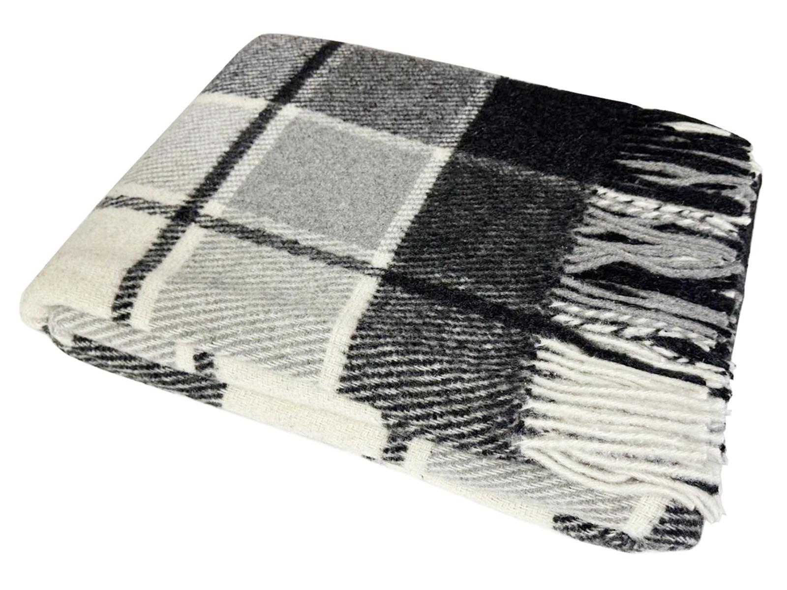Плед шерстяной Vladi Эльф No5 Jack 140х200 см Бело-черный (22534)