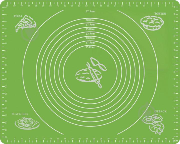 Силиконовый антипригарный коврик для выпечки и раскатки теста 50x40 см VOLRO Зеленый (vol-332)