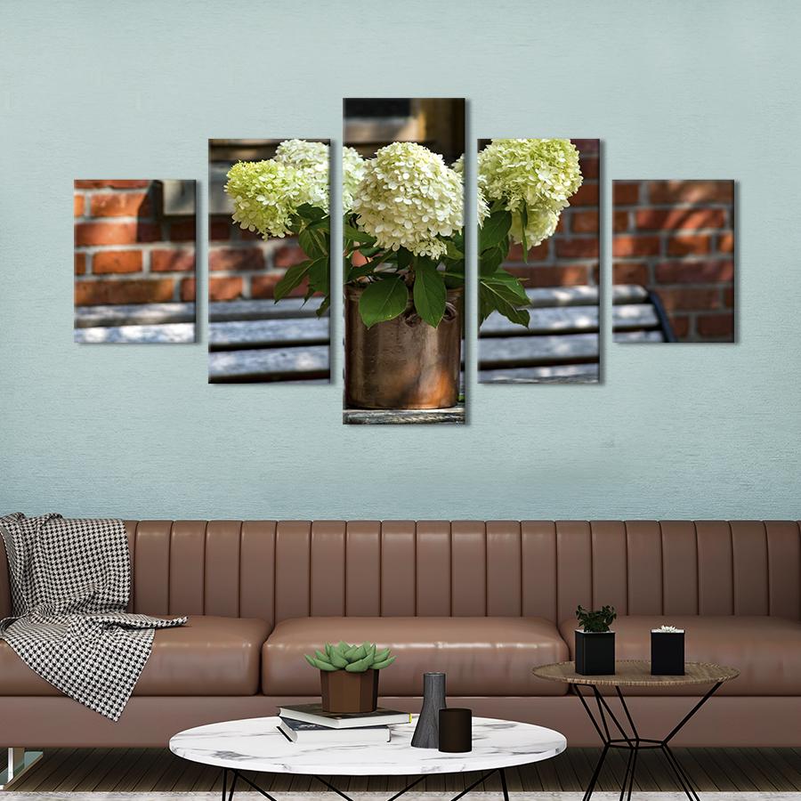 Картина на холсте Ароматные белые гортензии 162x80 см (823-52)