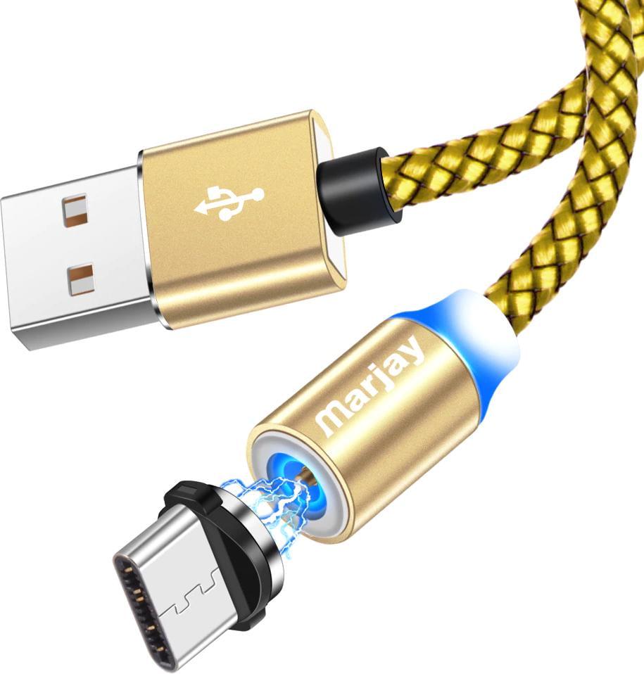 Кабель магнитный Marjay USB и магнитный переходник Type-C 2 м Gold (10640)