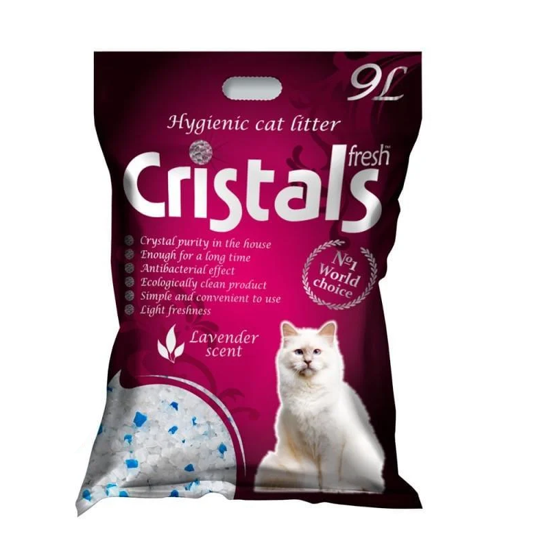 Наповнювач для лотків силікагелевий CRISTALS Fresh з лавандою 3 шт. х 9 л (2852631872)