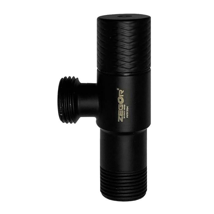 Кран угловой приборный Zegor DF-7122YB 1/2"х1/2" Черный