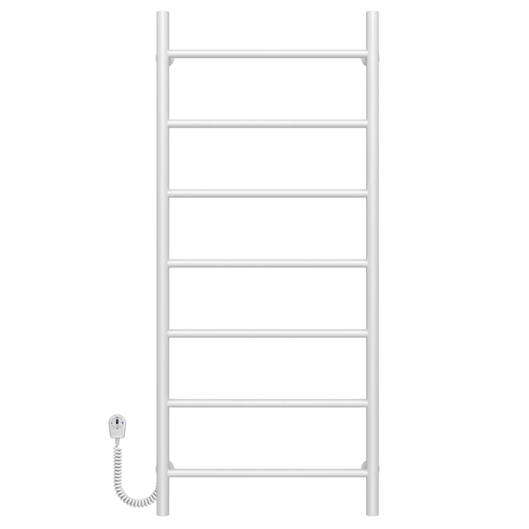 Полотенцесушитель электрический Deffi Орион П7 EF16 левое подключение нержавеющая сталь 500х1200 мм Белый (C.OR.120.50.7.EWL5)