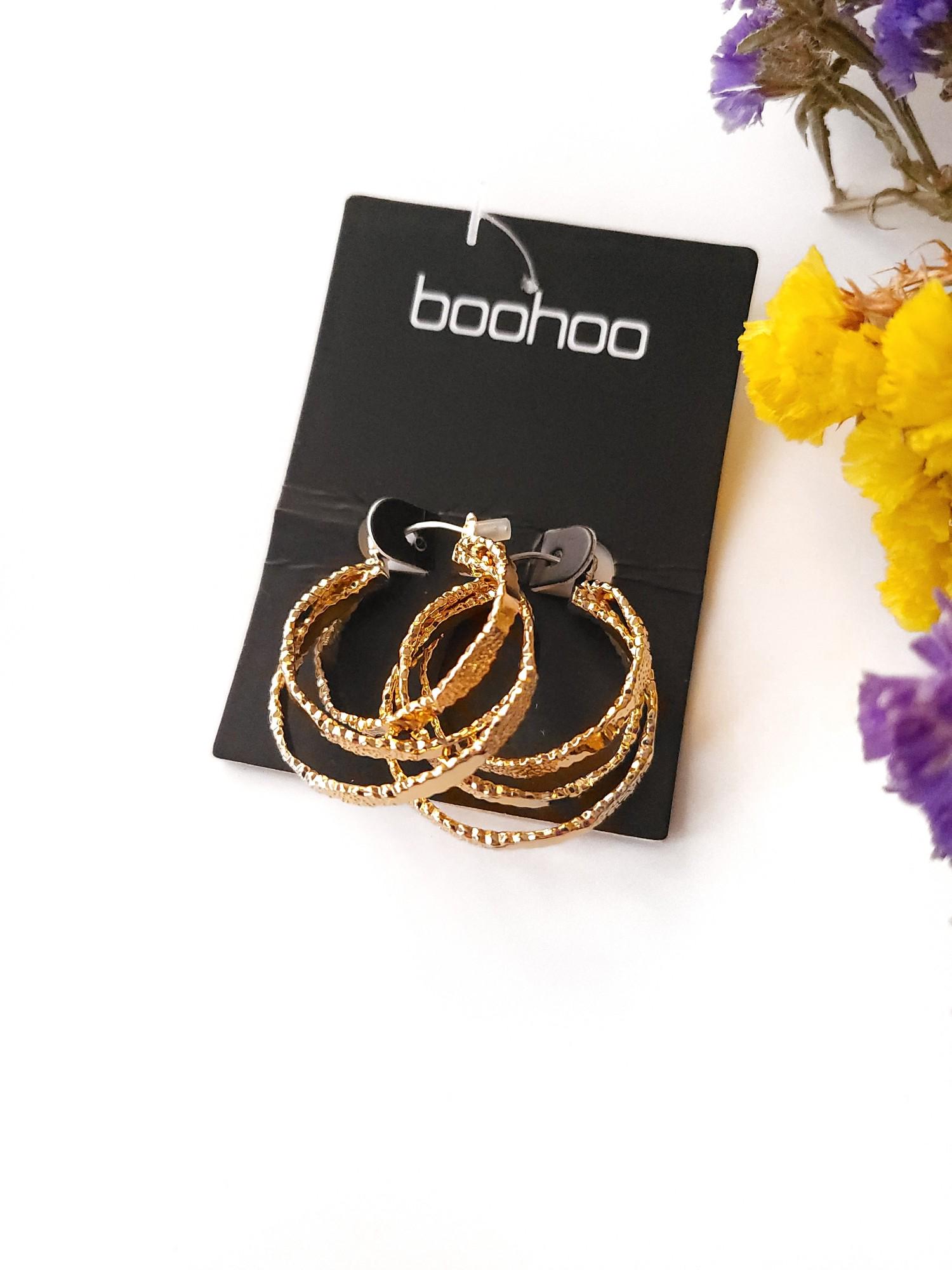 Сережки-кольца тройные Boohoo Золотой (10790)