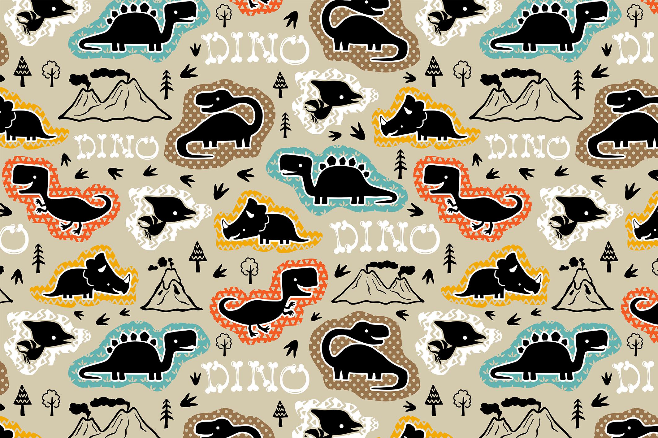 Фотообои флизелиновые Upstream Мир динозавров детский узор на стену 230х153 см (S5KID-071/3)