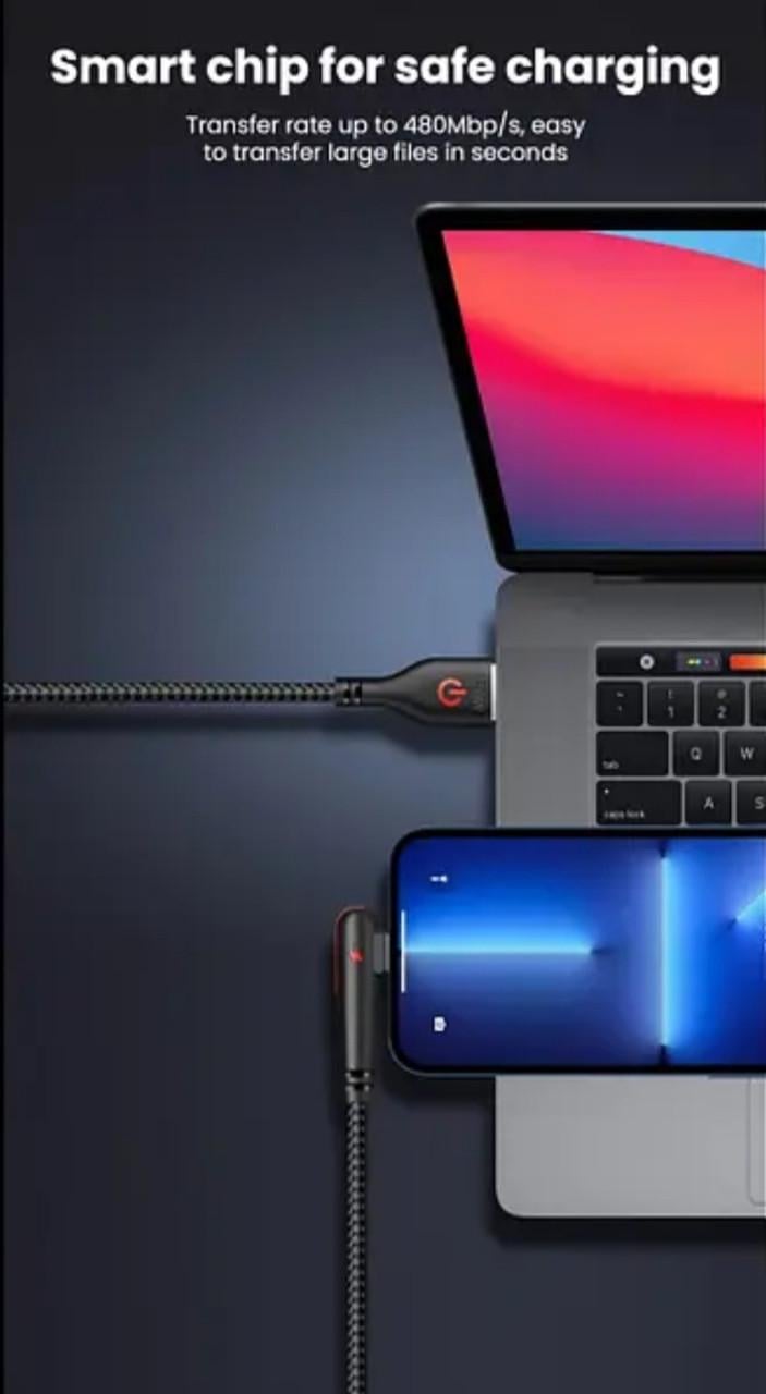 Кабель USB Type-C 2 м 90° Черный (2554736546) - фото 9