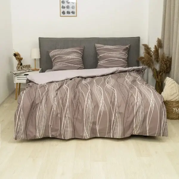 Комплект постельного белья Viluta с узором ранфорс премиум семейный 220x240 см Коричневый (PB-456-A-1419)