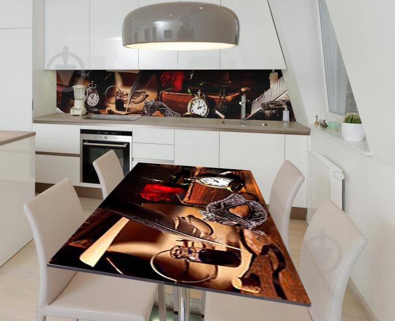 Наклейка 3Д виниловая на стол Zatarga «Хранитель времени» 600х1200 мм для домов, квартир, столов, кофейн, кафе Наклейка 3Д виниловая на стол Zatarga «Хранитель времени» 600х1200 мм для домов, квартир, столов, кофейн, кафе