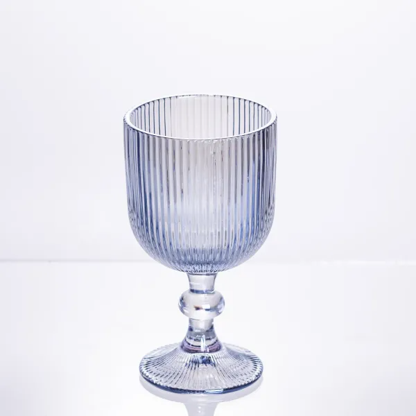 Набір келихів для вина рельєфний 6 шт. по 300 мл Блакитний - фото 2 Набір келихів для вина рельєфний 6 шт. по 300 мл Блакитний - фото 2