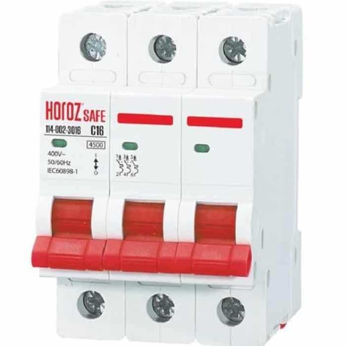 Выключатель автоматический Horoz Electric SAFE 16А 3P С