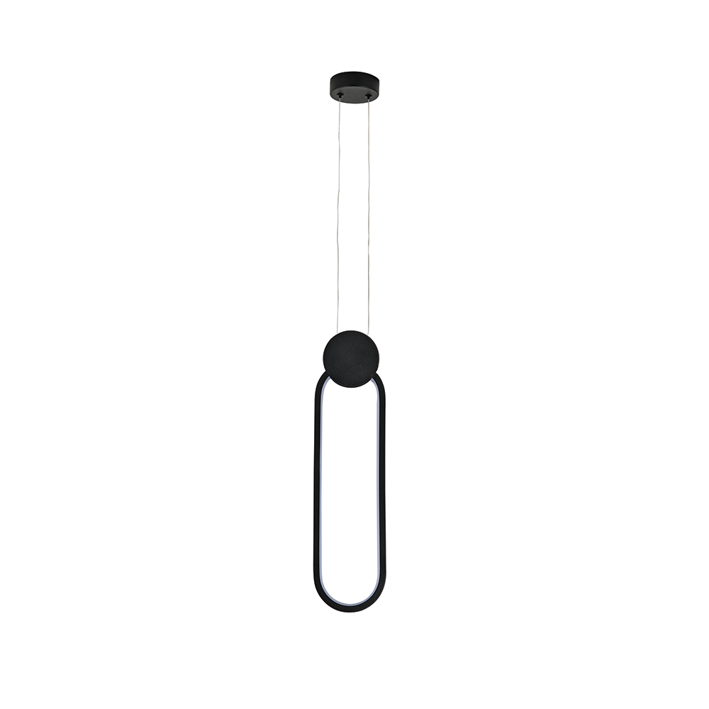 Люстра світлодіодна HOROZ ELECTRIC Овальні кільця LED 12W 4000K 700 Lm 180/240V 1200 мм Чорний (019/075/0012/020)