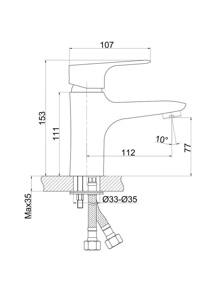Змішувач для умивальника Perla Hunt одноважільний латунь (PSH603) - фото 2 Змішувач для умивальника Perla Hunt одноважільний латунь (PSH603) - фото 2