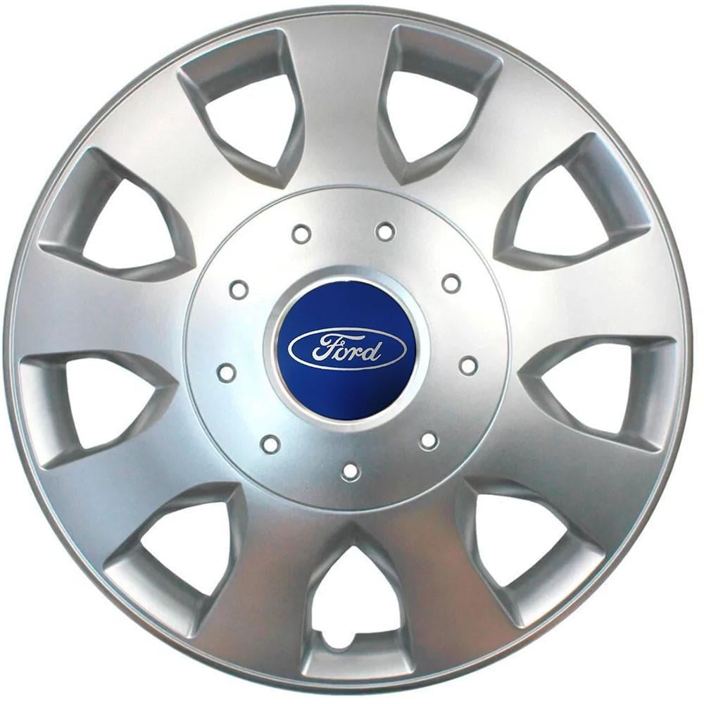 Колпаки SJS с логотипом Ford 400 R16 4 шт. Серебряный (31008685)