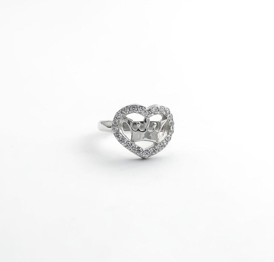 Кольцо в форме сердца Maxi Silver 7108 SE р. 17 (8710881)