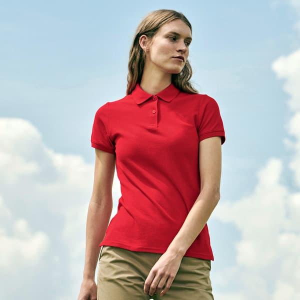 Поло женское Fruit of the Loom 63-402 65/35 XS Красный (63-212-40-XS) - фото 5