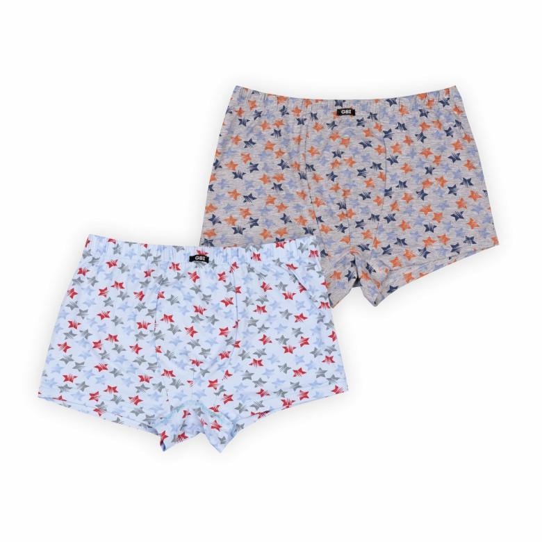 Комплект мужских трусов на резинке GBI XL 2 шт. Голубой/Серый (13938)
