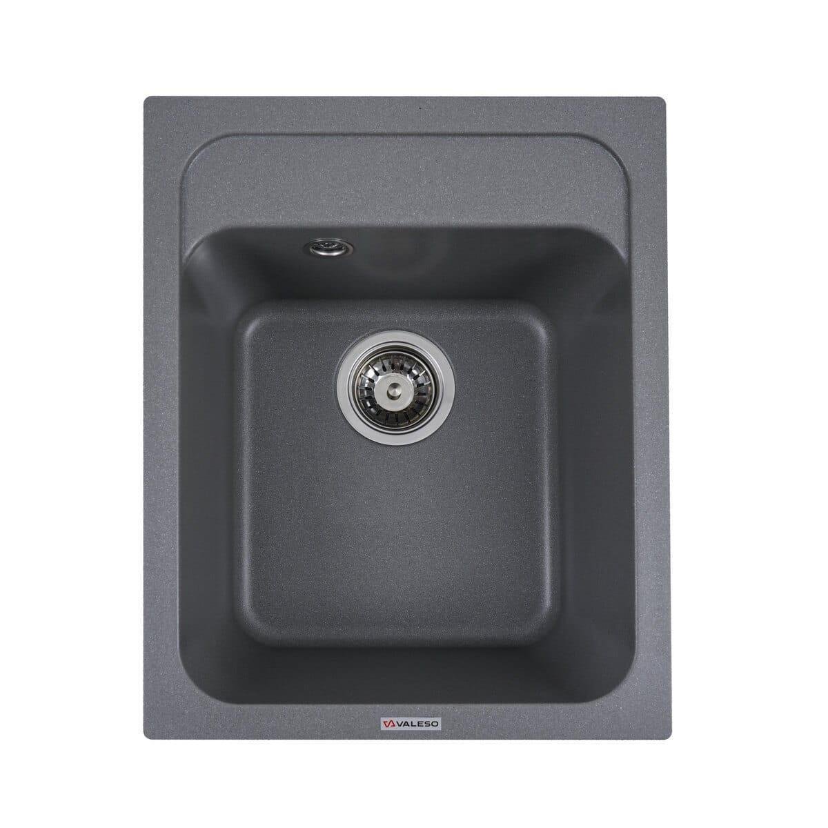 Мойка гранитная Valeso Korrado врезная прямоугольная матовая 400х500 мм Серый муссон