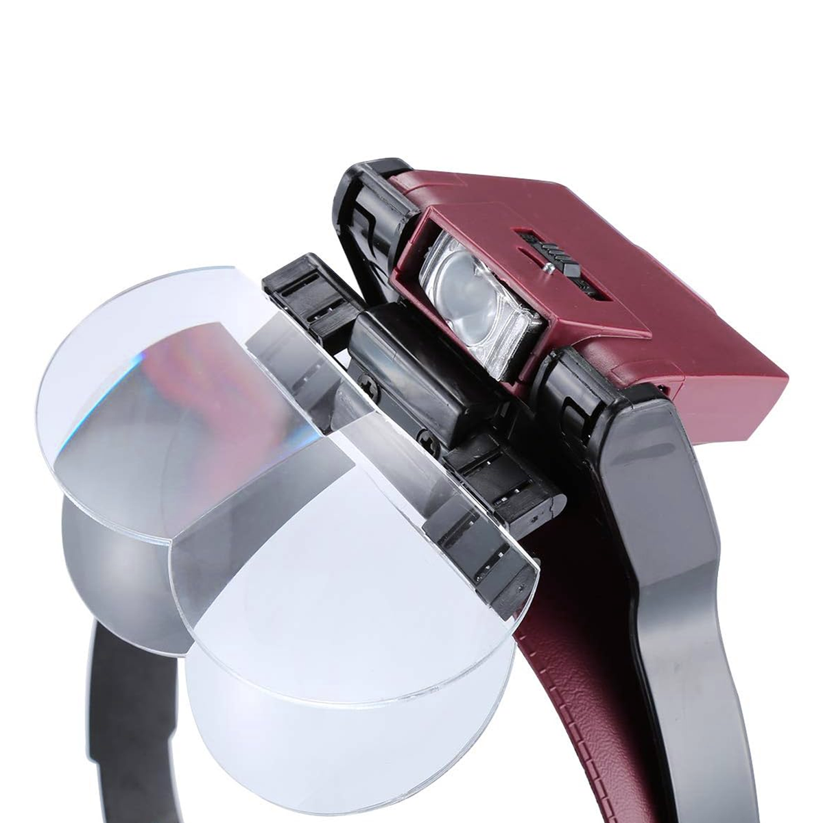 Лупа-очки бинокулярная налобная MG81001-B с LED подсветкой 4линзы 1,7X/2X/2,5X/3,5X Black/Brown (160407) - фото 6 Лупа-очки бинокулярная налобная MG81001-B с LED подсветкой 4линзы 1,7X/2X/2,5X/3,5X Black/Brown (160407) - фото 6