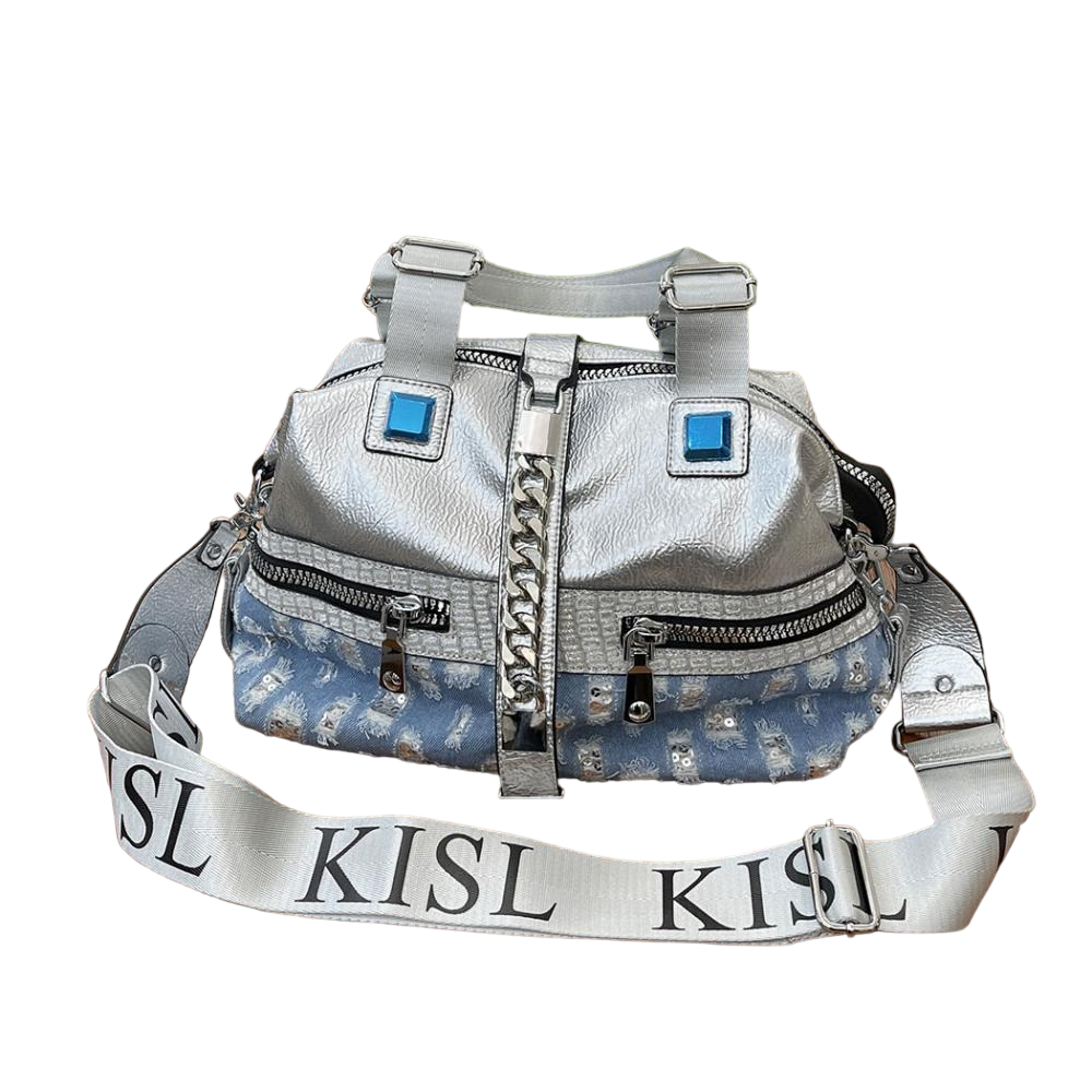 Сумка женская Kis с цепочкой Серебряный (id_1362)