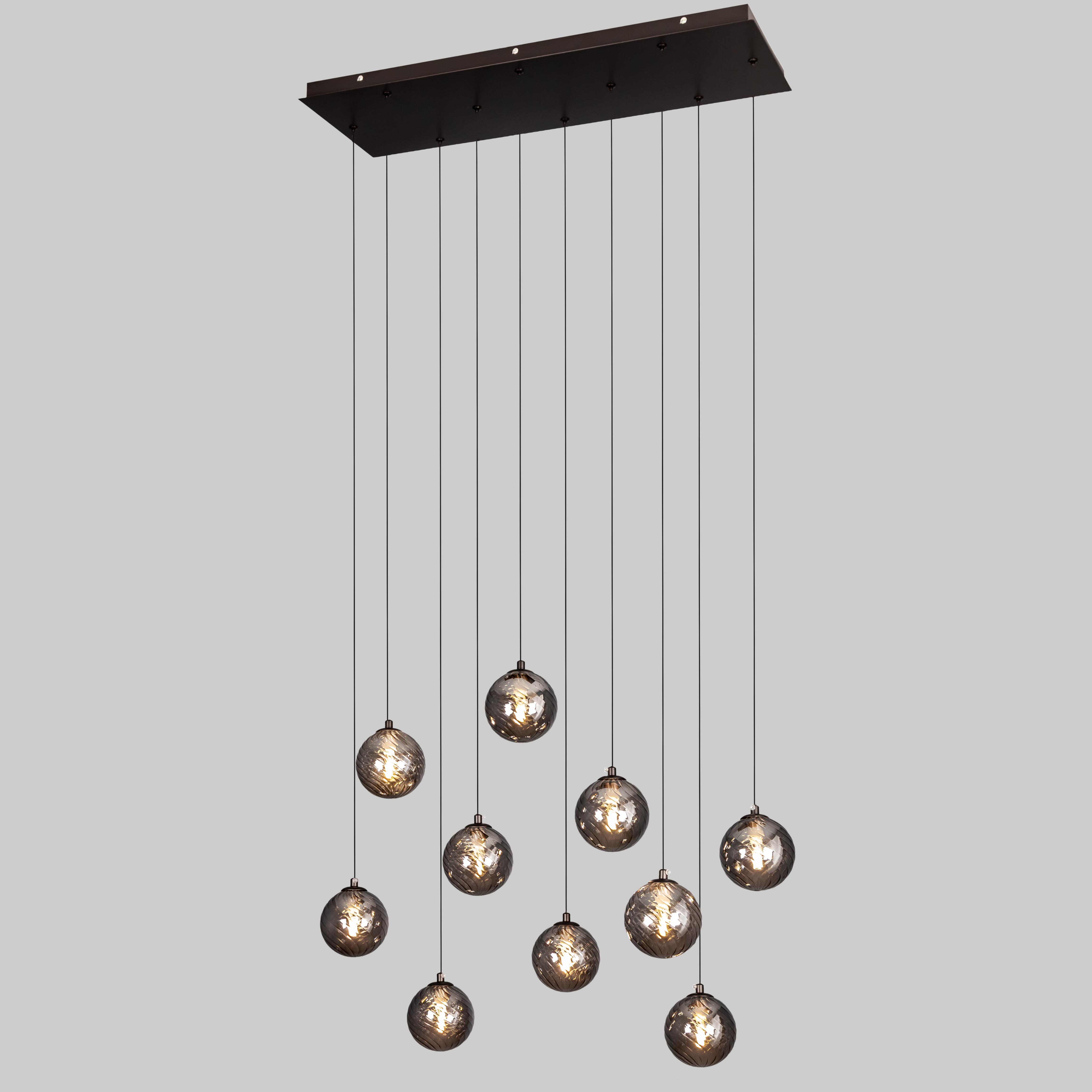 Люстра с графитовыми плафонами на 10 ламп (99-102F-10 (700) BK+SM)