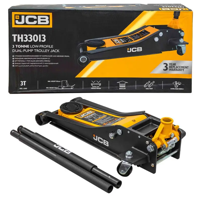 Домкрат підкатний гідравлічний JCB Tools 3т JCB-TH33013 (JCB-TH33013)