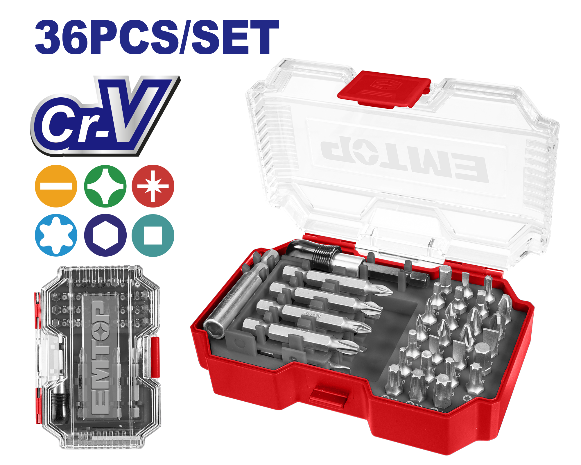 Набір біт EMTOP EMSV3K04 36 шт. - фото 3