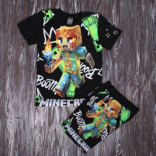 Костюм для хлопчика літній Minecraft Алекс світиться у темряві 134 см (27132822)