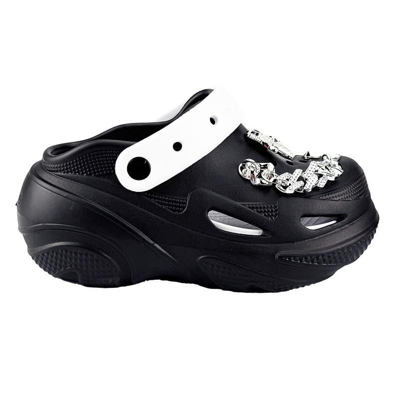 Сабо женские на платформе с джибитсами 073-361 p. 40 25,5 см Черный