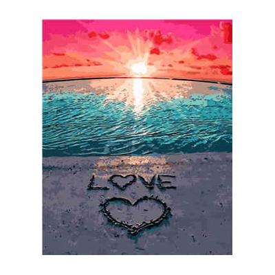 Картина по номерам Strateg Люди Love на писке 40х50 см в термопакете (VA-2152-mt)