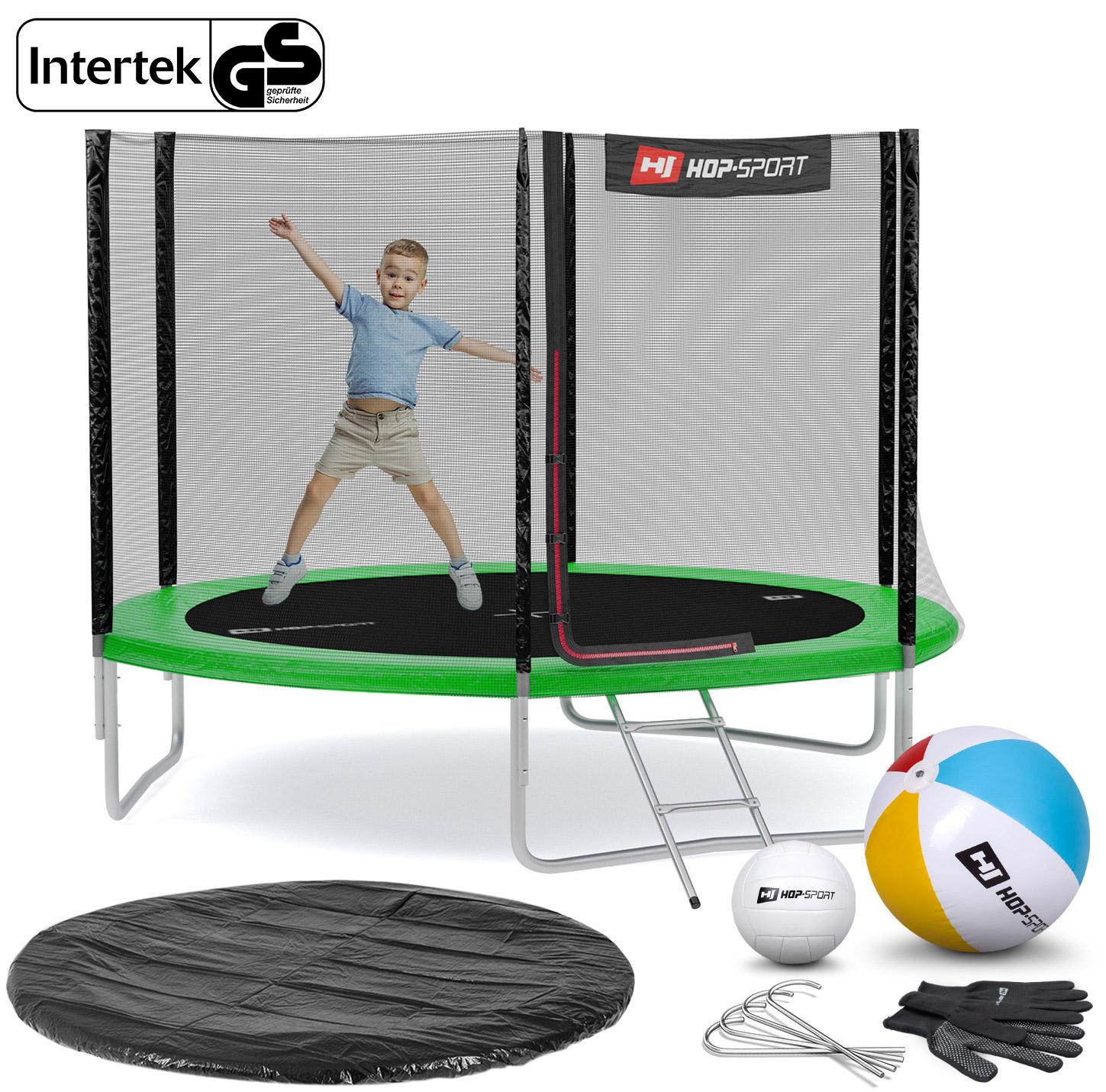 Батут Hop-Sport 10ft (305 см) с внешней сеткой Зеленый Батут Hop-Sport 10ft (305 см) с внешней сеткой Зеленый