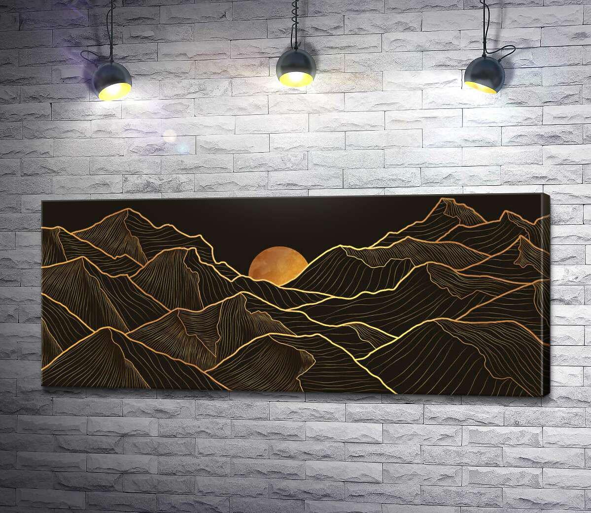 Картина ArtPoster Очертания гор в лучах заката 100x42 см Модуль №1 (003940)