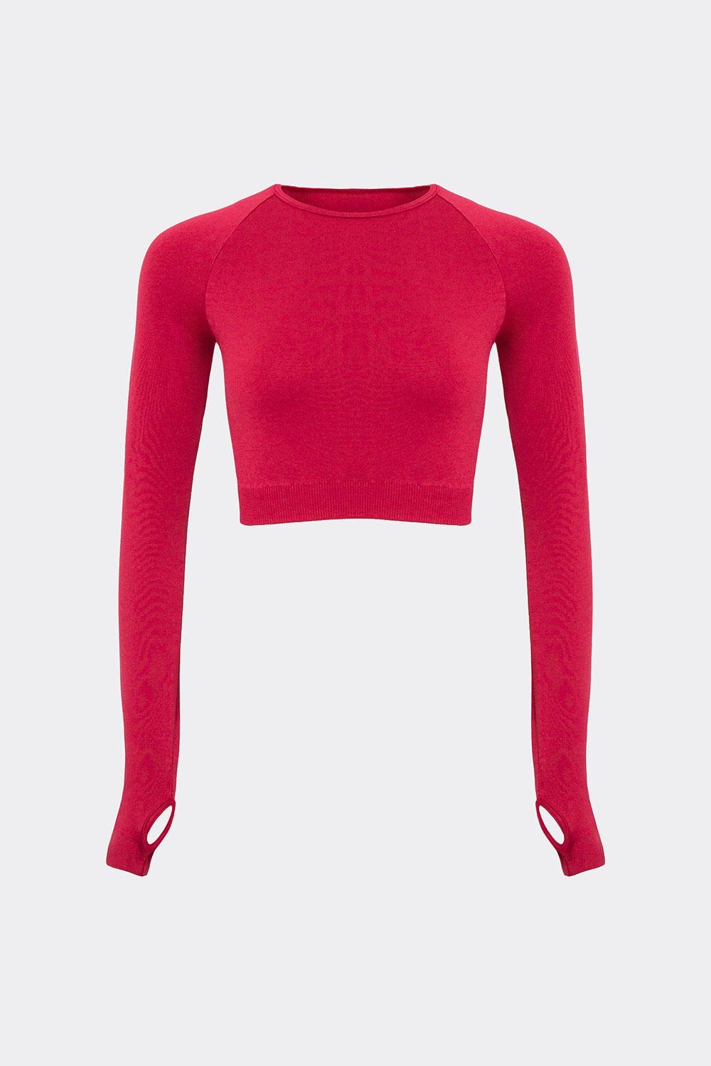 Кроп-лонгслив женский Giulia FLEX LONGSLEEVE ACTIVE в рубчике XXS/XS Bordo-winterberry