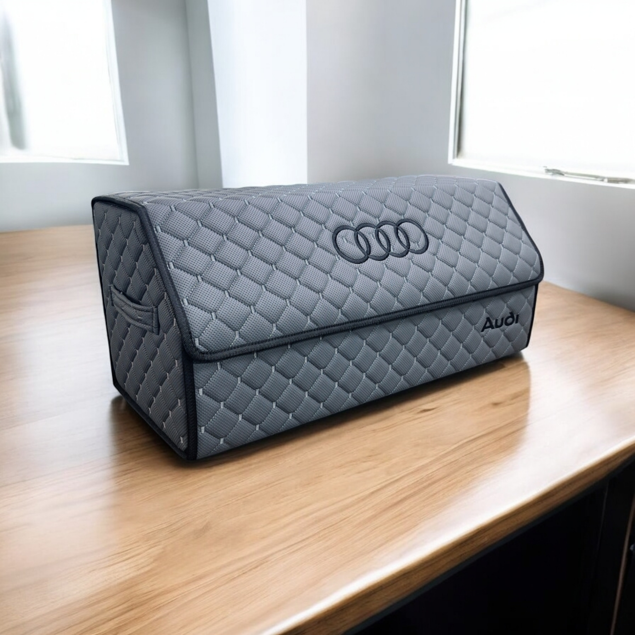 Органайзер в багажник Audi экокожа L 65х30х30 см Серый (BOXGRL-AUDI01)